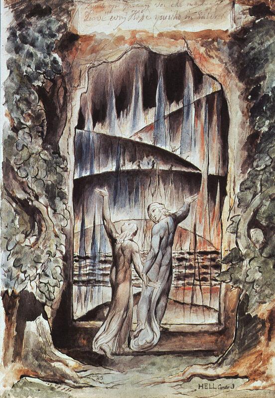 Blake, William Dante and Virgil at the Gates of Hell Germany oil painting art